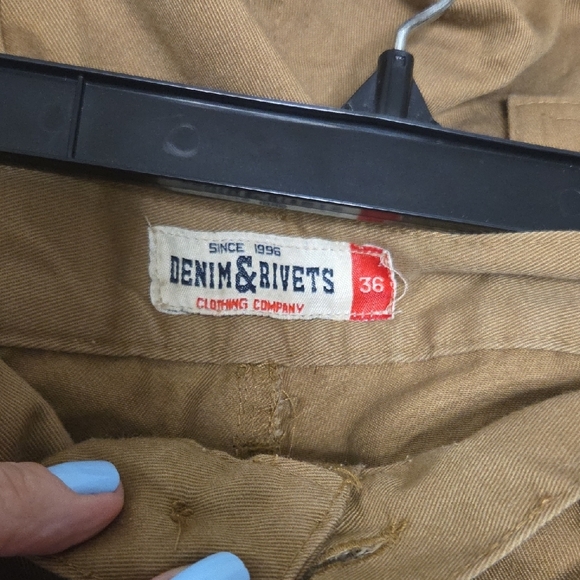 Denim & Rivets Men's Brown Cargo Pants Size 36 Classic Utility Workwear - Picture 8 of 8